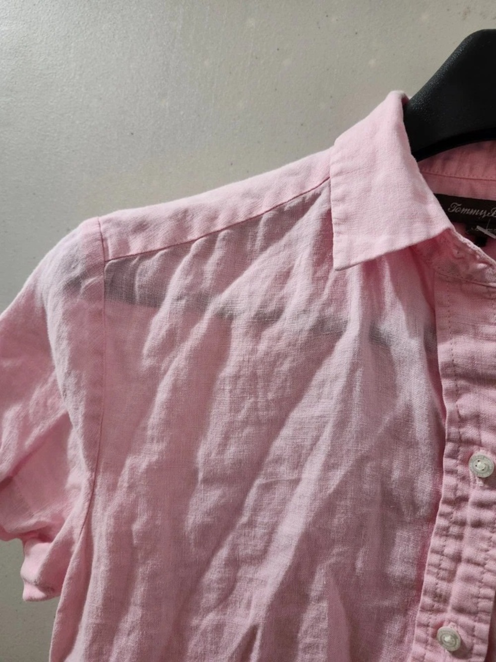 Tommy Bahama Light Pink Linen Short Sleeve Button-Down Shirt - Picture 5 of 7